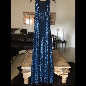 BCBG Navy sequin maxi dress